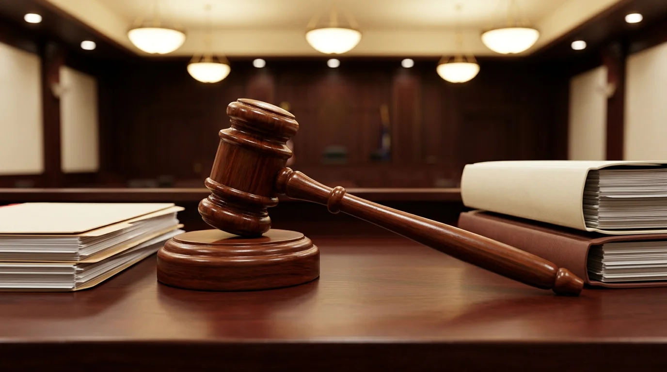 Wooden gavel on a judge
